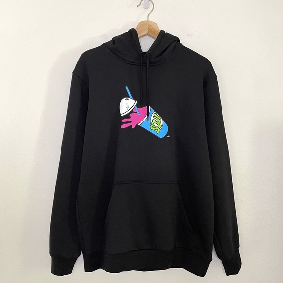 Adidas x The Simpson Squishee Hoodie Graphic Pullover Sweatshirt Black Medium - Picture 3 of 15